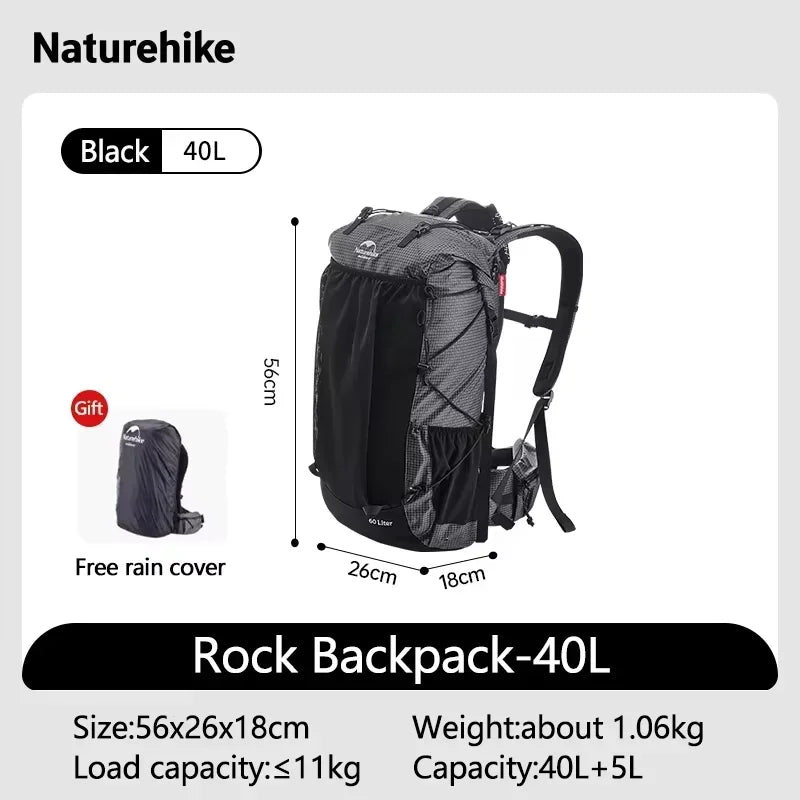 Naturehike Large Capacity Outdoor Hiking Backpack With Rain Cover