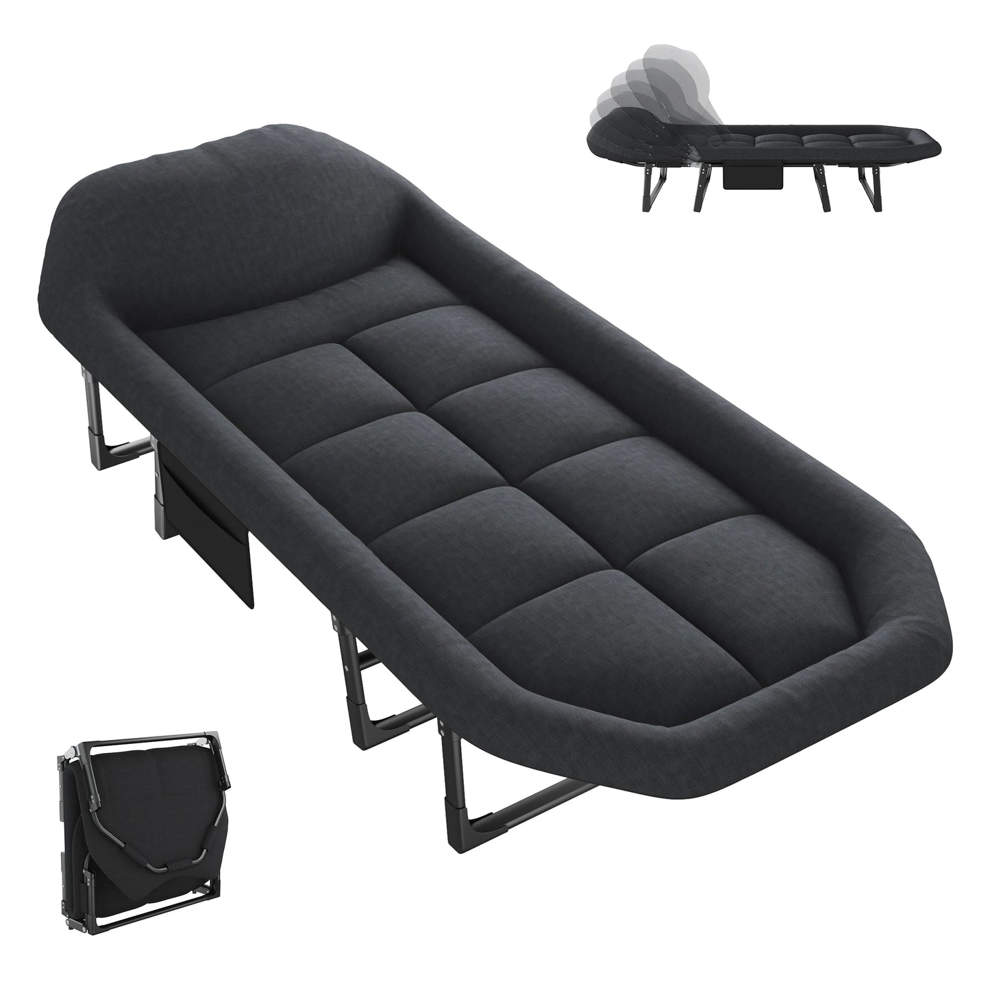 JHK Folding Camping Cot With Mattress Carry Bag 450 Lbs
