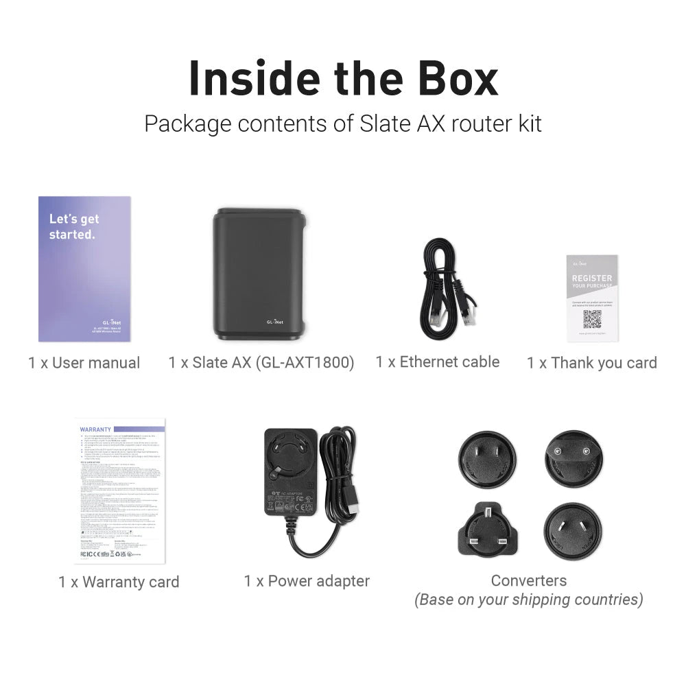 GLiNet Slate AX Secure Portable WiFi 6 Router For Business Travelers