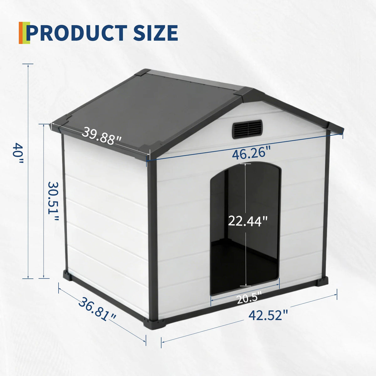 Waterproof Plastic Dog House With Removable Roof And Ventilated Design