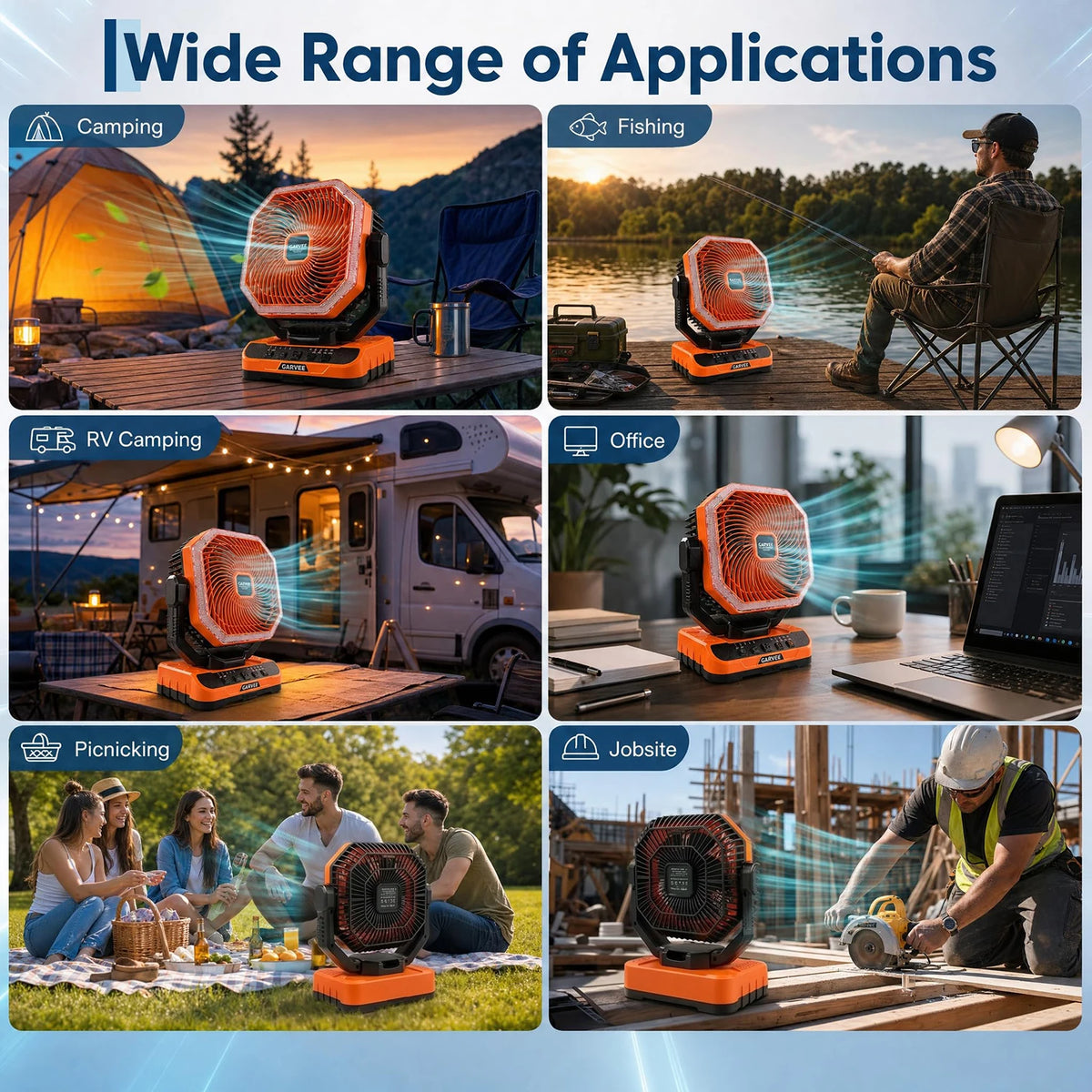 HiMISS Portable Camping Fan With Remote Timer