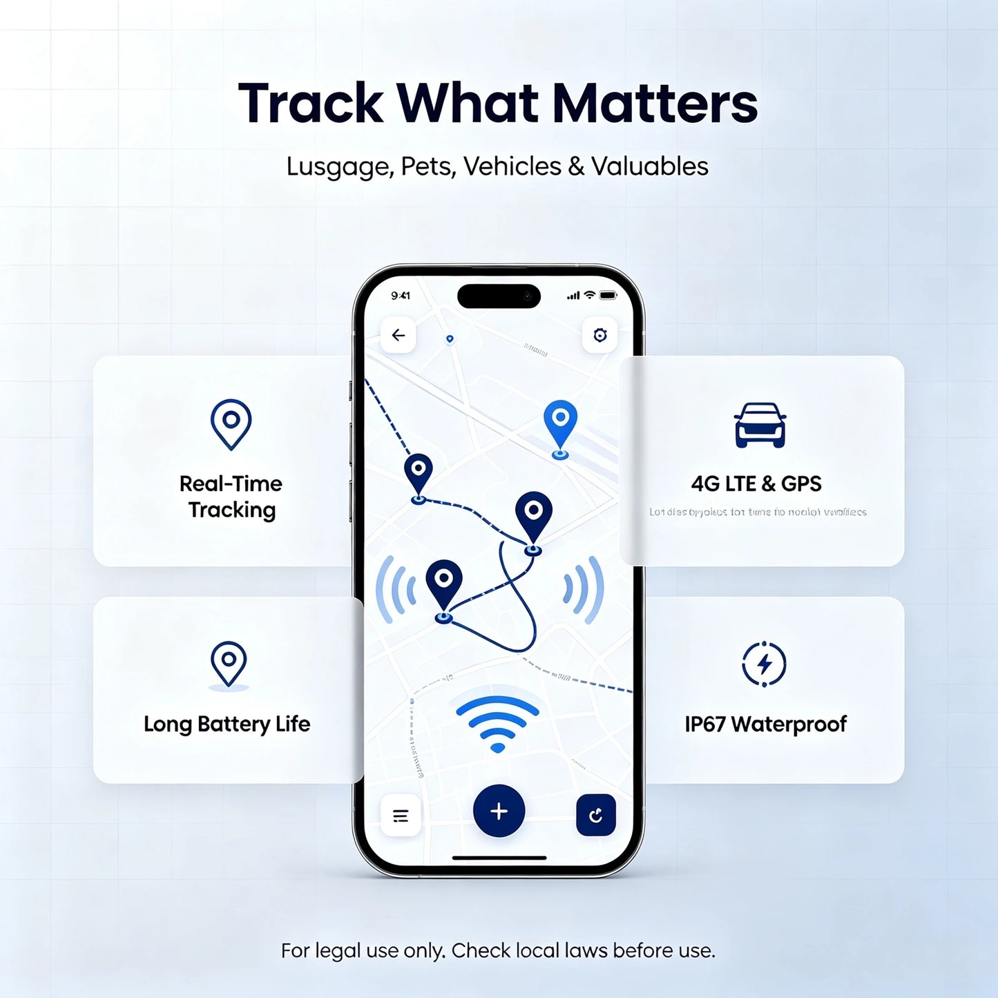 Portable Magnetic Mini GPS Tracker Real Time With Long Battery Life