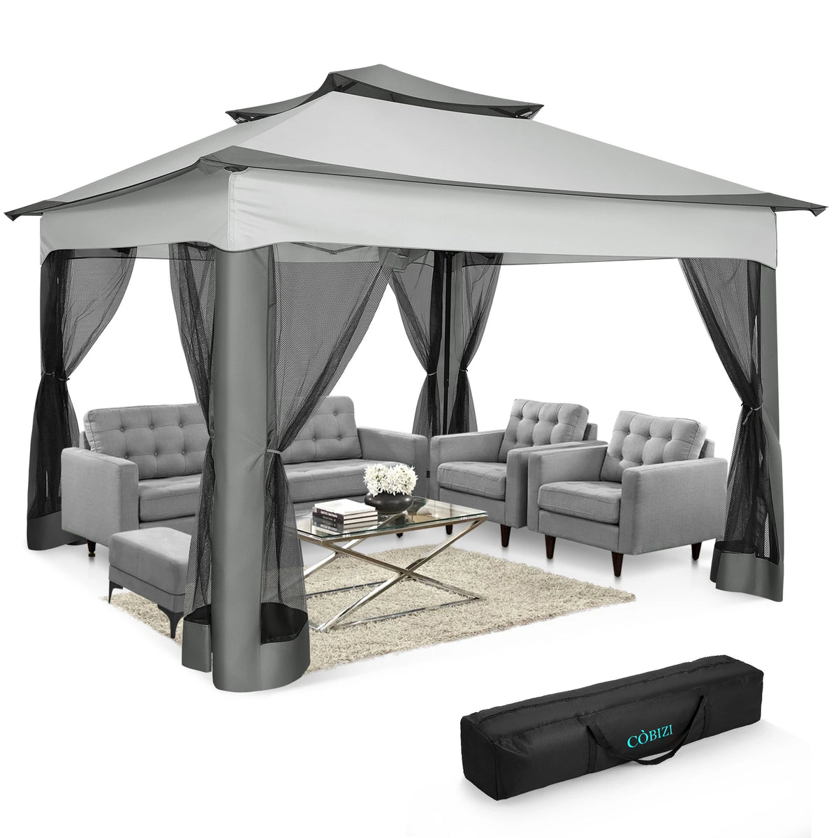 Tooluck Pop Up Gazebo Outdoor Canopy With Mosquito Netting