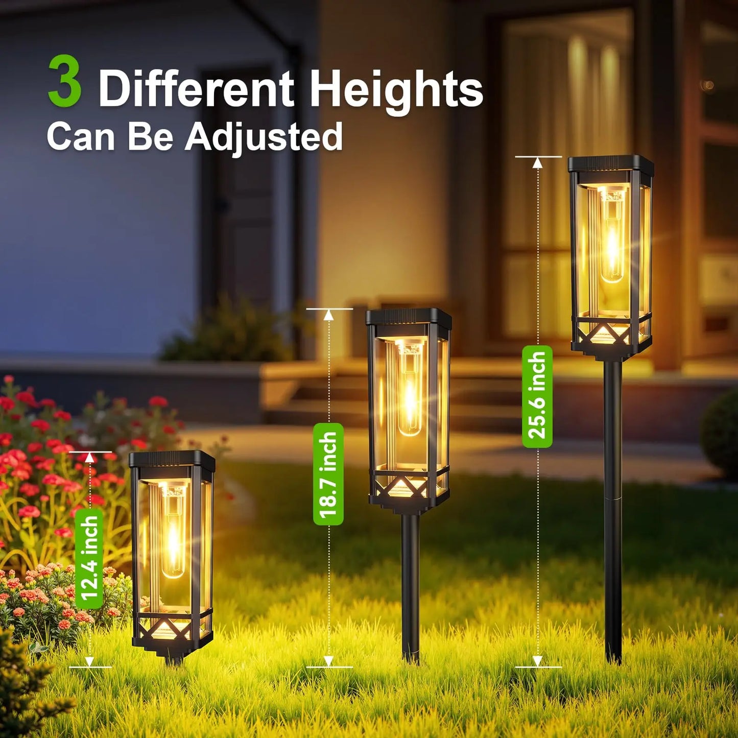 Solar Powered Waterproof LED Pathway Lights for Landscape Driveway