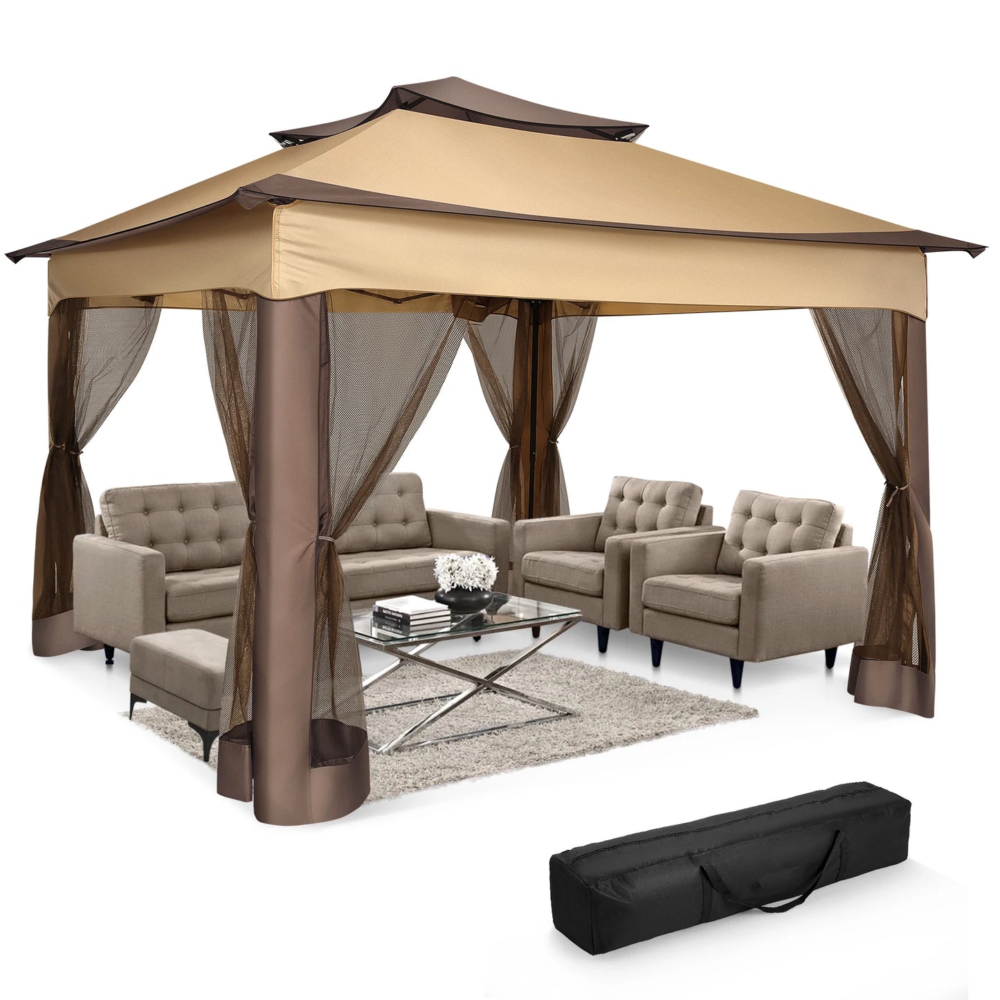 Tooluck Pop Up Gazebo Outdoor Canopy With Mosquito Netting