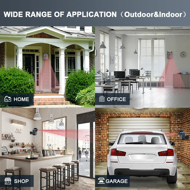 HTZSAFE Wireless Driveway Security Alarm With Waterproof PIR Motion Detector