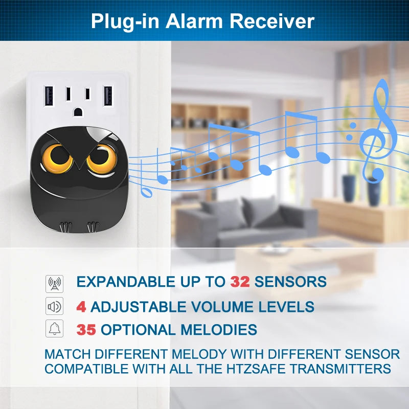 HTZSAFE Wireless Driveway Security Alarm With Waterproof PIR Motion Detector