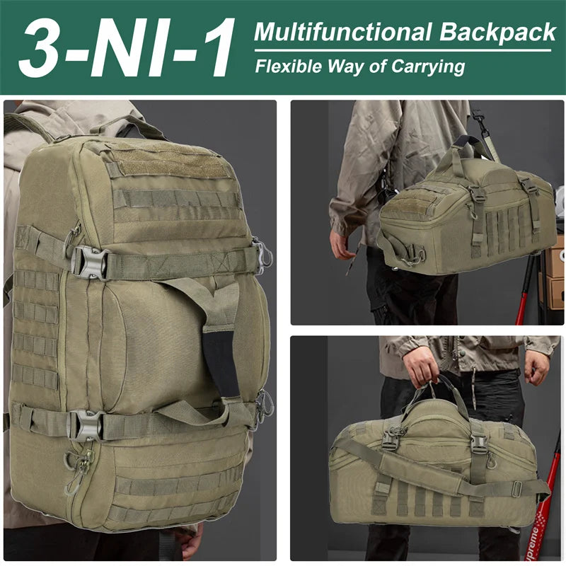 LQARMY Large Capacity Molle Tactical Hiking Camping Backpack