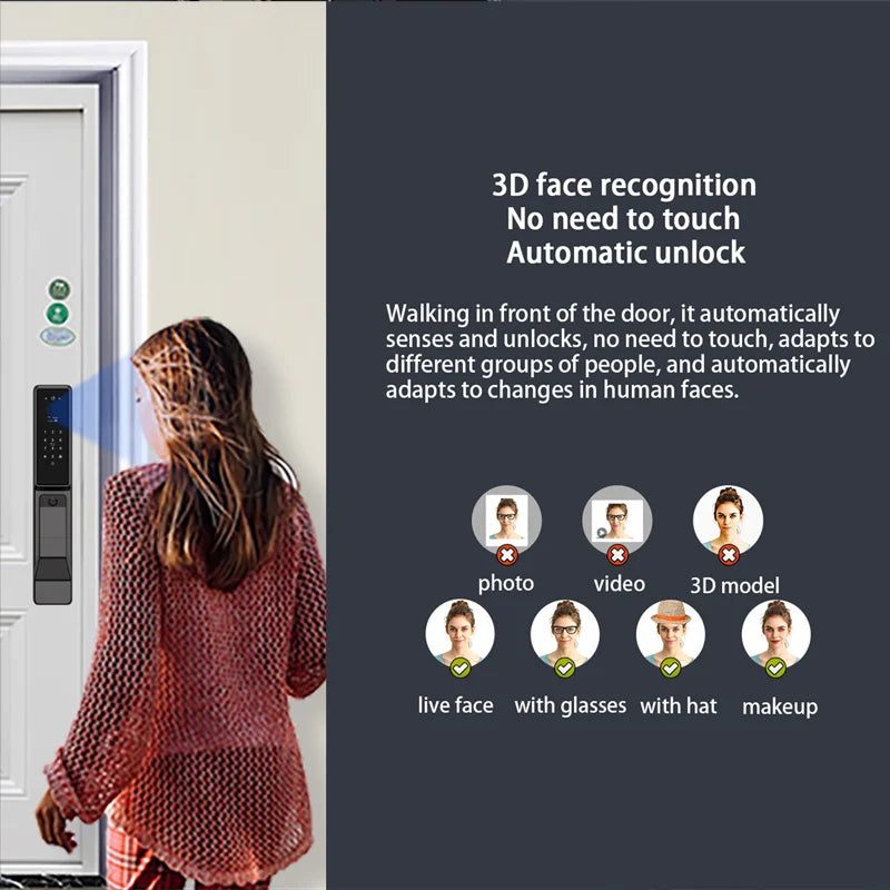YKESDL Smart Fingerprint Door Lock With WiFi Camera And Password