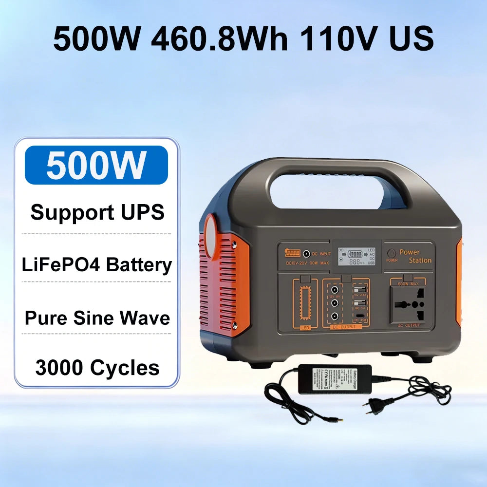 GaiaRay 500W Portable Power Station 4608Wh LiFePO4 Battery Solar Generator