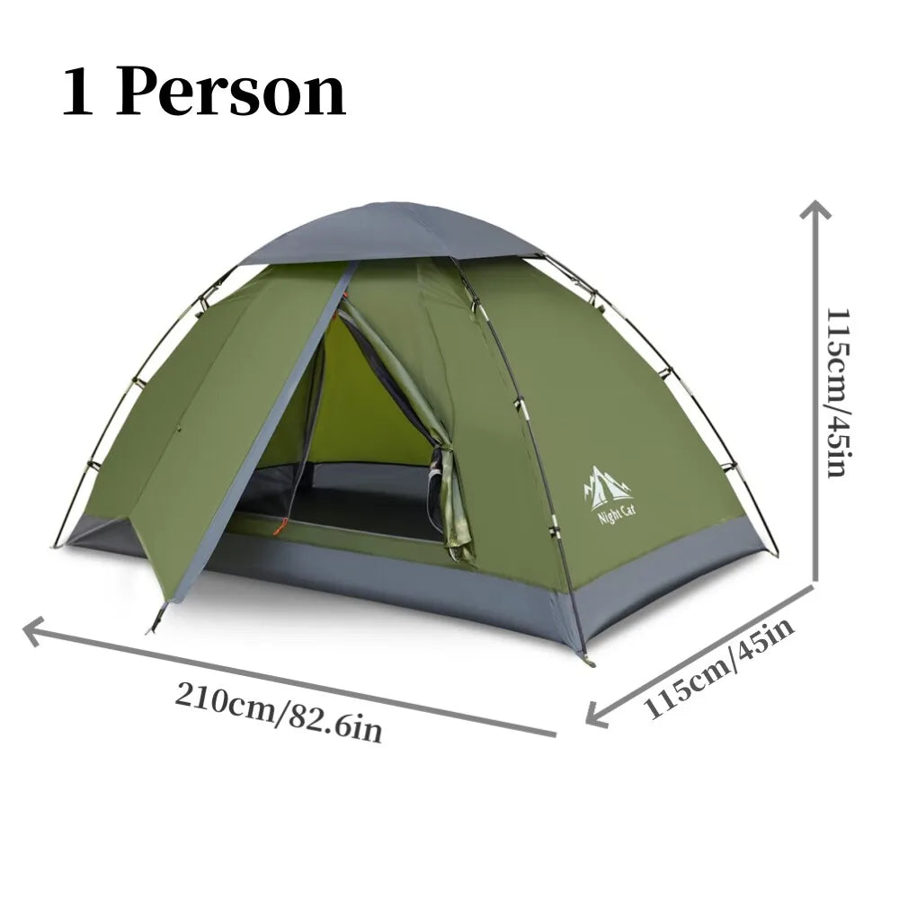 Night Cat Upgraded Backpacking Camping Tent For One Adult