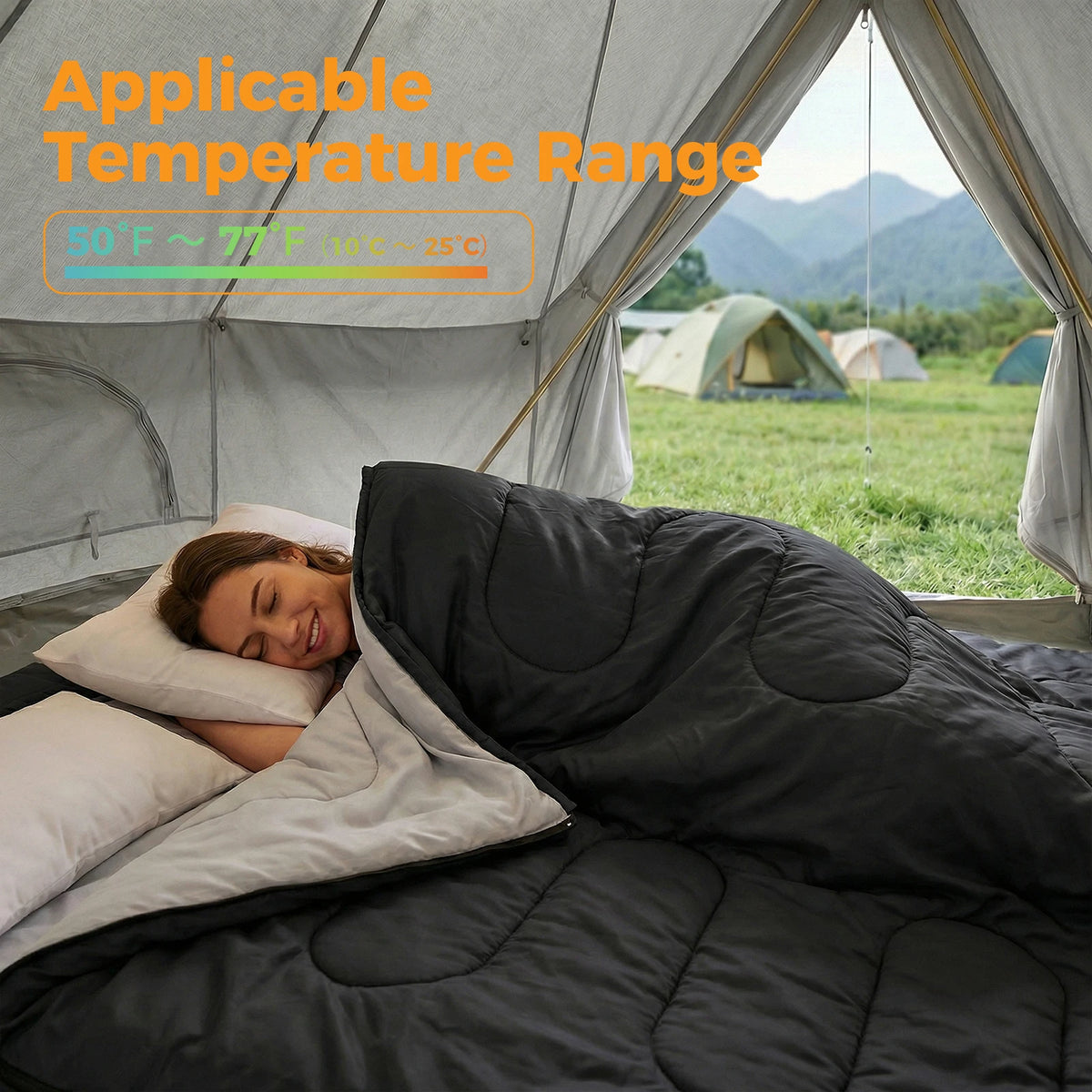 Double Sleeping Bag For Adults With Pillow Three Season
