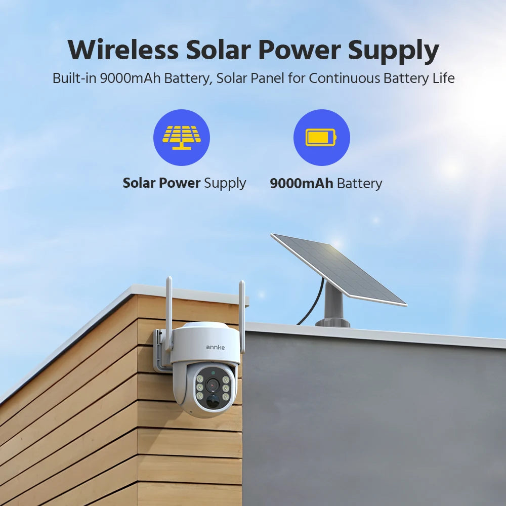 Annke 4MP Solar Wireless Security Camera PIR Motion Detection