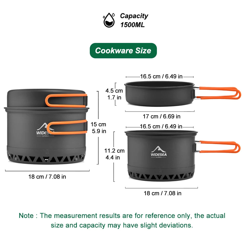 Widesea Outdoor Camping Cookware Set Lightweight Tableware Kit
