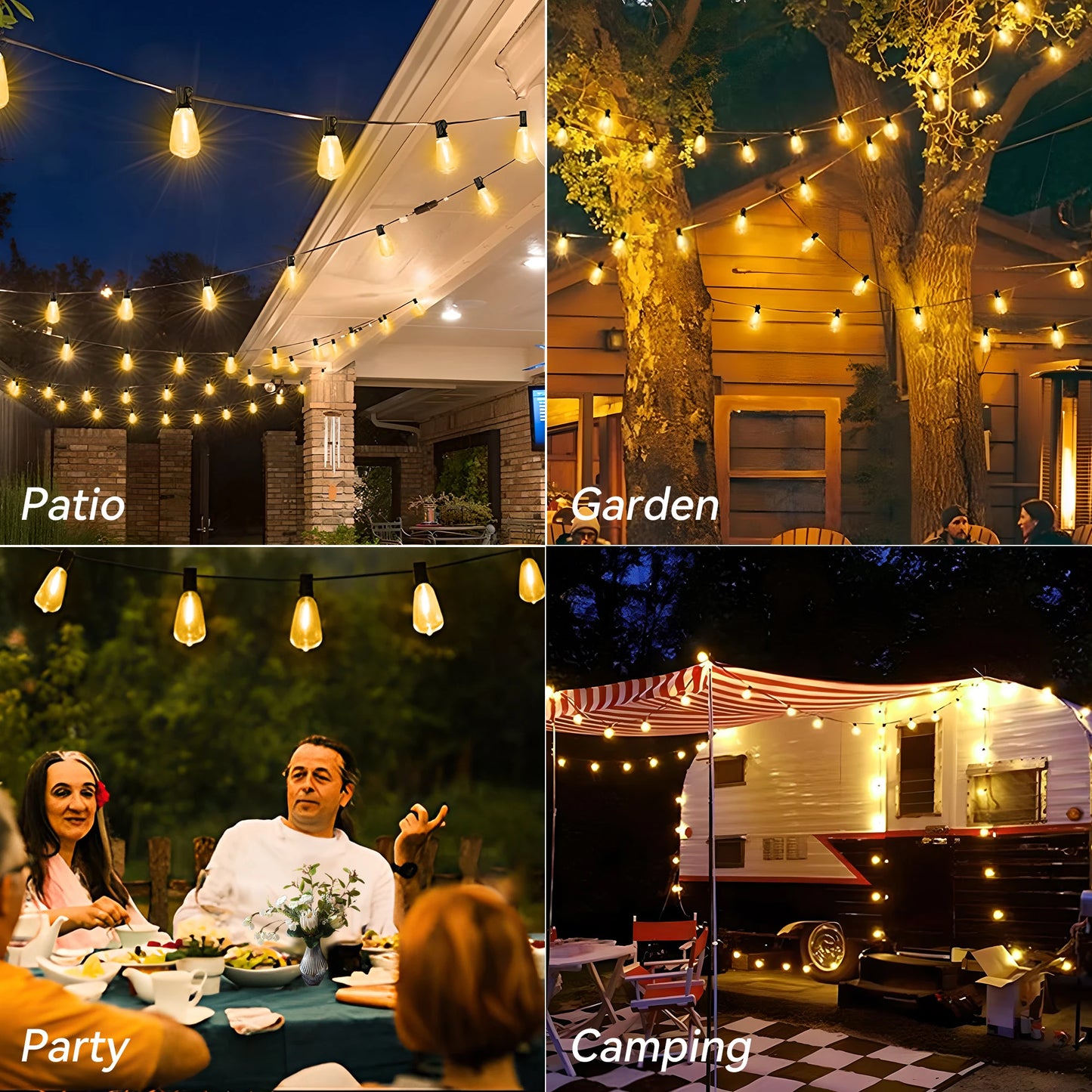 200FT ST38 LED Globe String Lights With Hooks