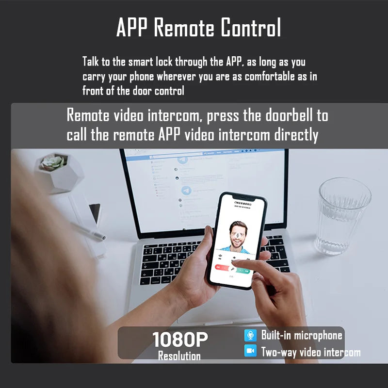 YKESDL Wifi Smart Door Lock With Face Recognition Camera