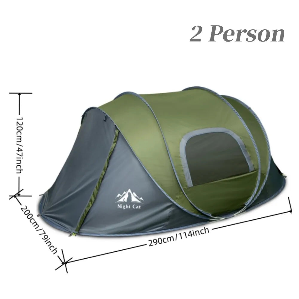 Night Cat Instant Waterproof Camping Tent for Outdoor Adventures