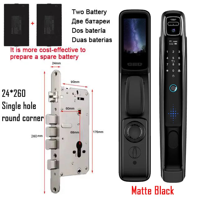 YKESDL Wifi Smart Door Lock With Face Recognition Camera