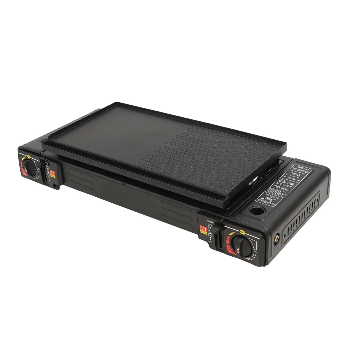 Portable Dual Burner Gas Stove with Piezo Ignition