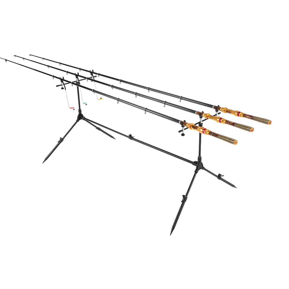Lixada Adjustable Retractable Carp Rod Pod Stand With Bite Alarms