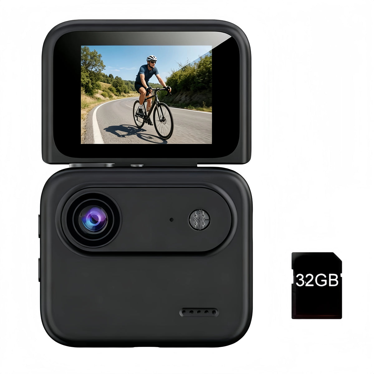 Compact 4K Flip Screen Action Camera With Anti Shake Stabilization