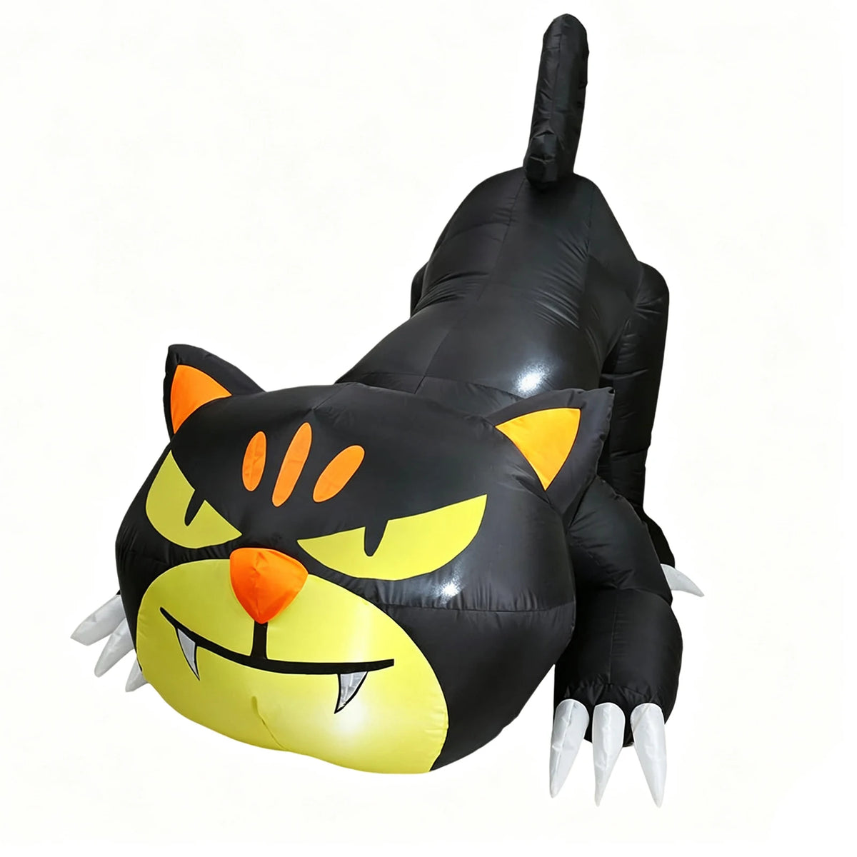 HiMiss 7 Ft Glowing Crawling Black Cat Inflatable For Lawns