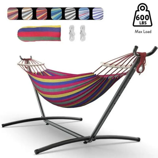 GYROOR Hammock with Stand – Adjustable, 600 lb Capacity