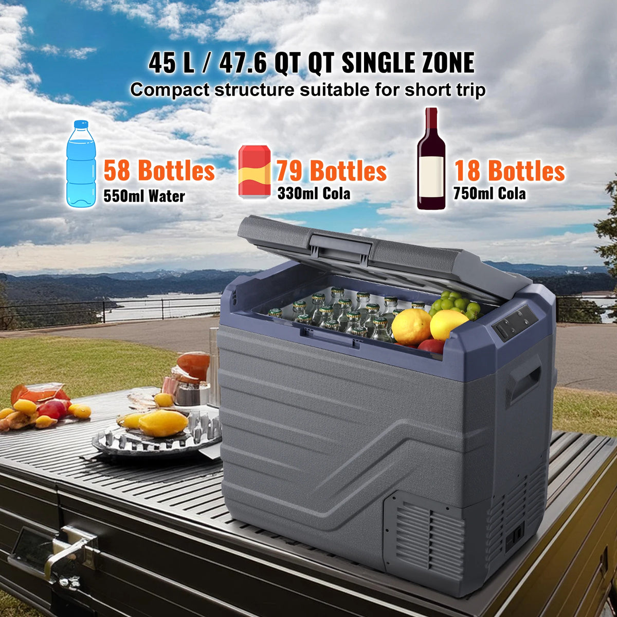 SucceBuy Portable Dual Zone Car Refrigerator Compressor Cooler for Home and Travel