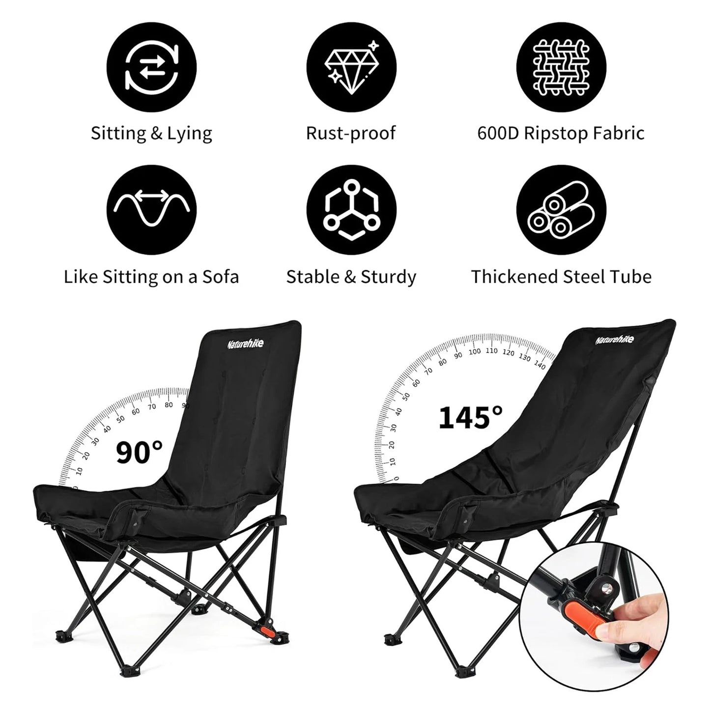 Naturehike Sea Star Recliner Folding Moon Chair Portable Camping