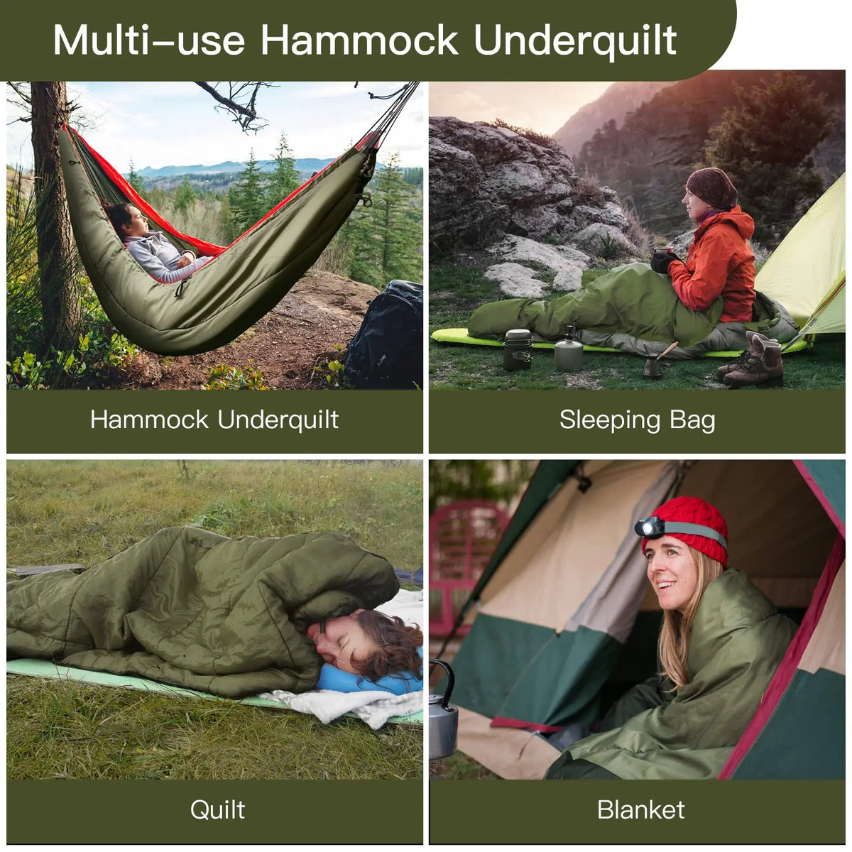 Insulated Hammock Underquilt For Lightweight All Season Sleeping Bag