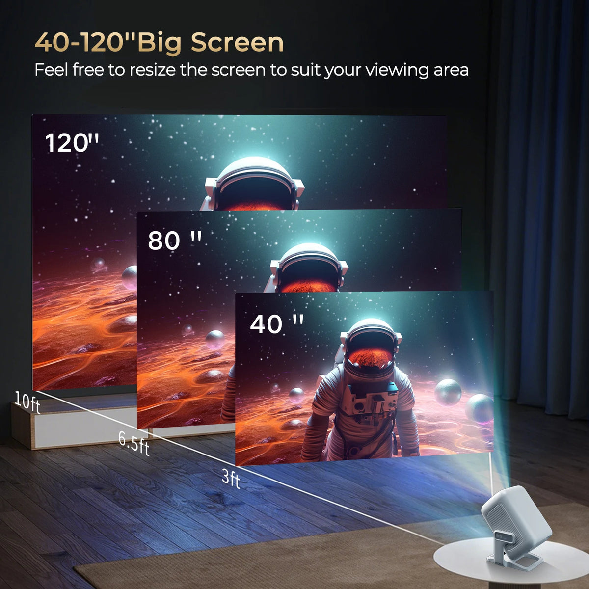 LynCast Android Projector With WiFi Bluetooth And Built In Speaker