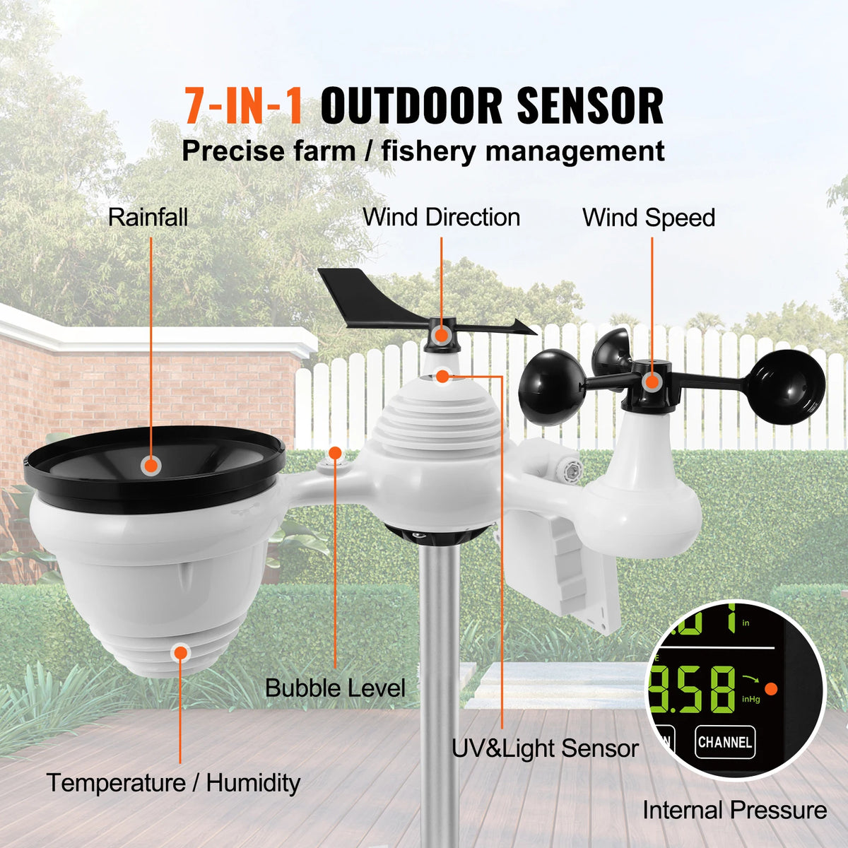 SucceBuy WiFi Weather Station With Solar Wireless Sensor Digital Display