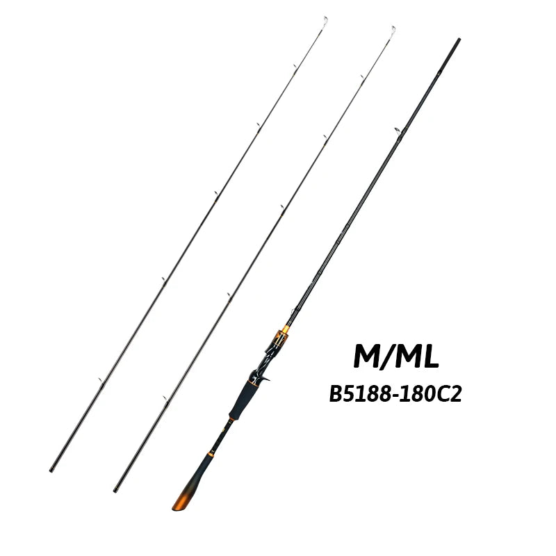 Biutifu Pro T1000 Carbon Spinning Casting Fishing Rod Fuji Guides For Anglers