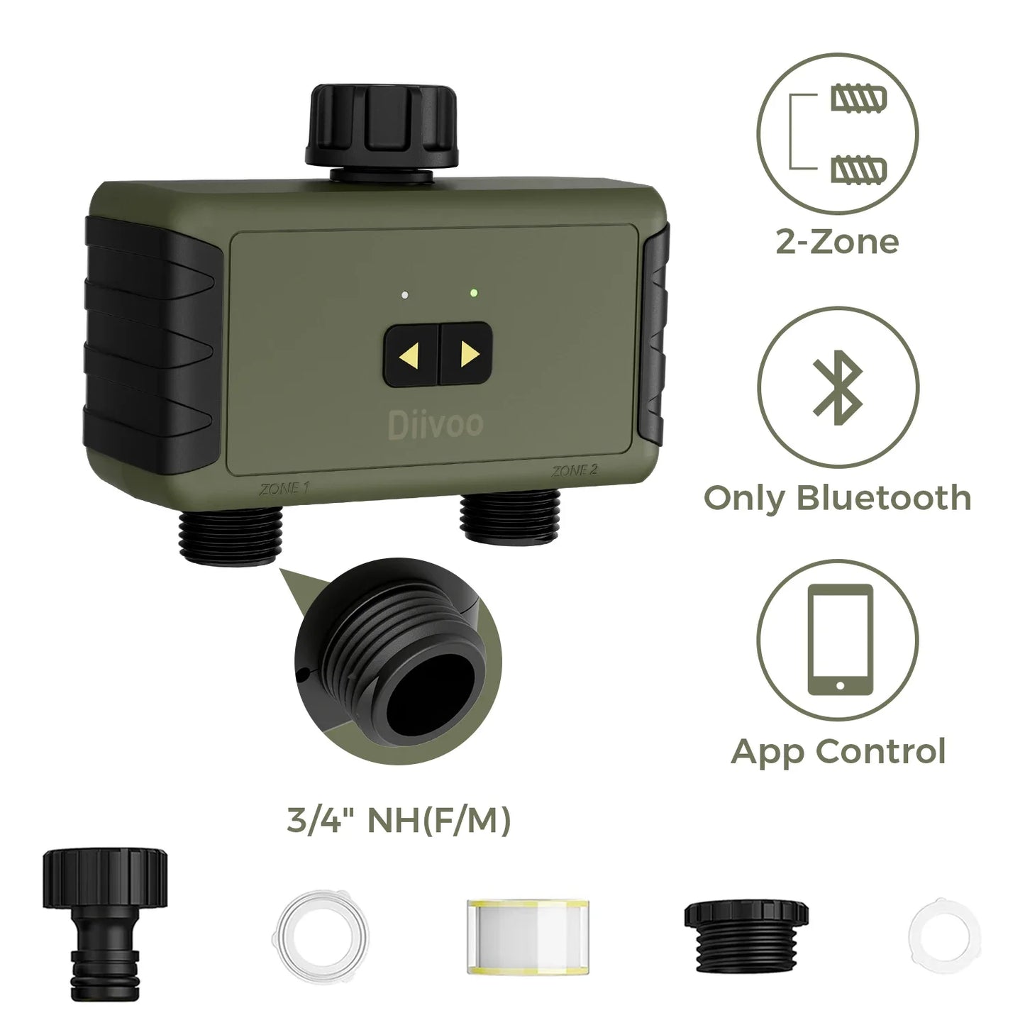 Diivoo Smart Bluetooth Garden Hose Water Timer With Rain Delay
