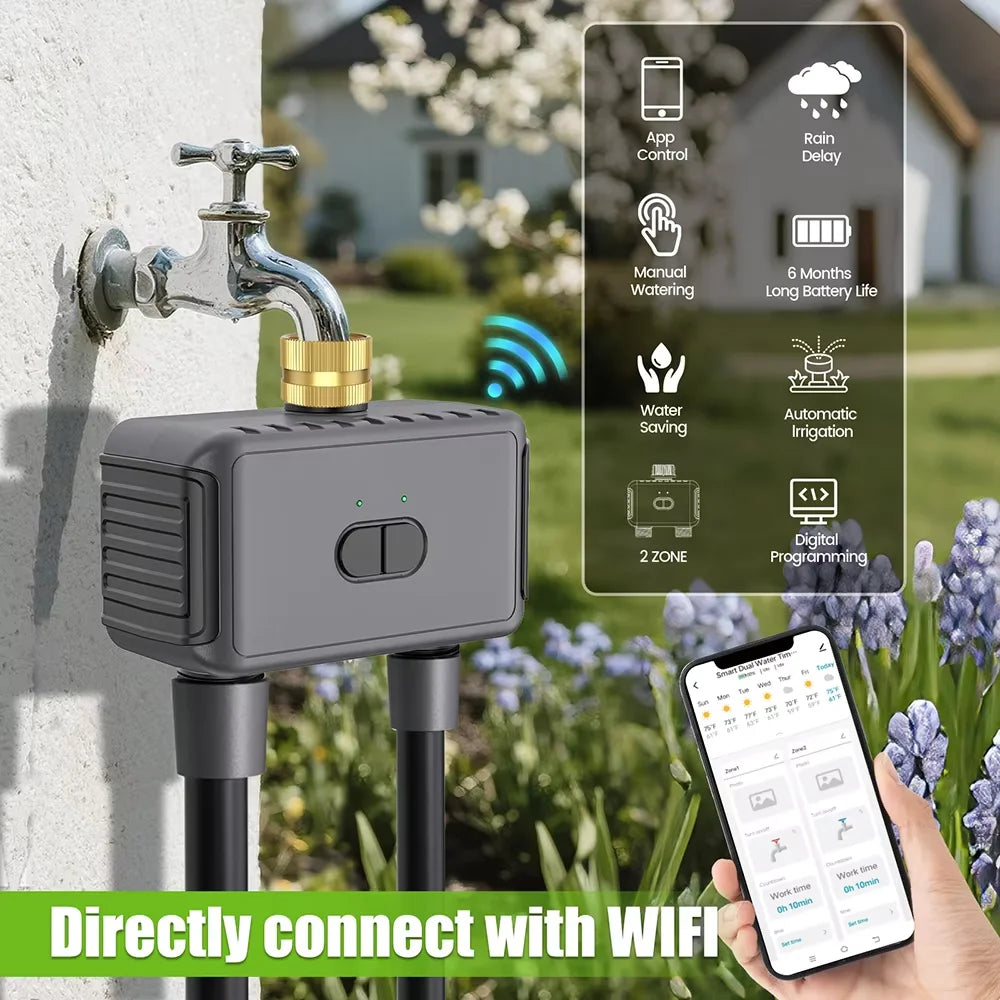 Insoma Wifi Automatic Garden Water Timer Dual Hose Controller