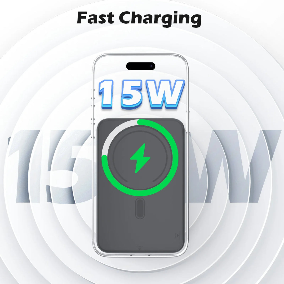 Magnetic Wireless Power Bank 20W 5000mAh Portable Solar Digital Display