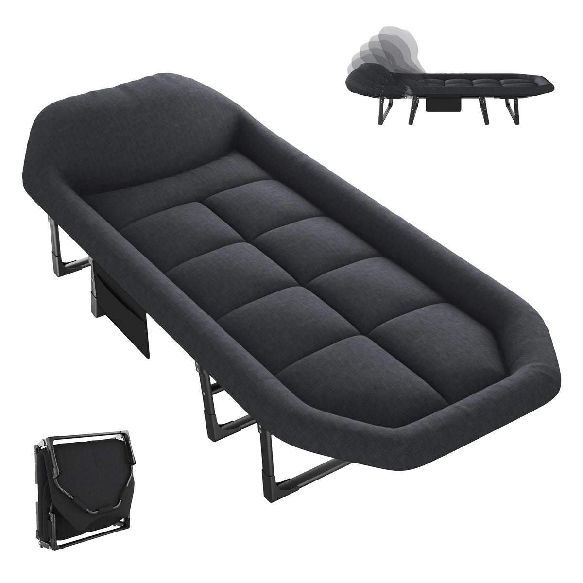 JHK Folding Camping Cot With Mattress Carry Bag 450 Lbs