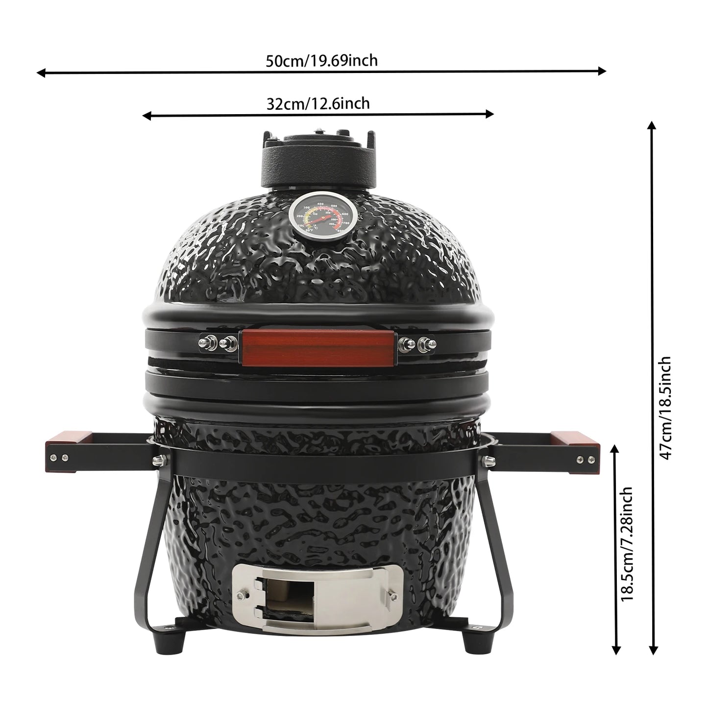 Bymaocar 13 Inch Freestanding Ceramic Charcoal Grill