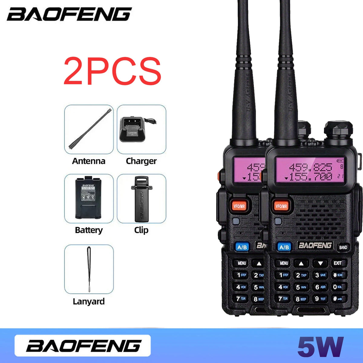 Baofeng Pro Dual Band Radio With Long Range For Hikers