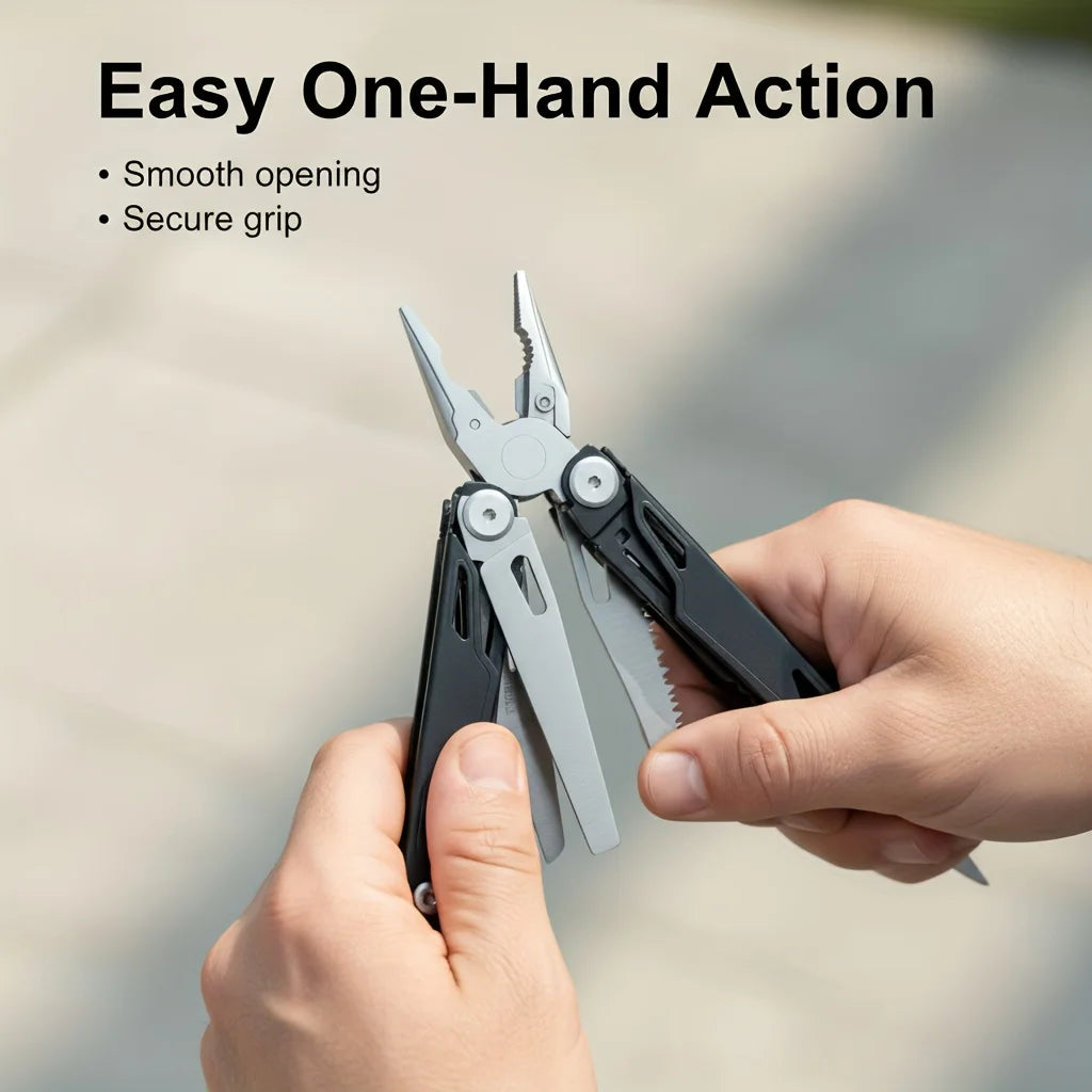 Compact 27 In 1 Stainless Steel Multitool Pliers For Camping