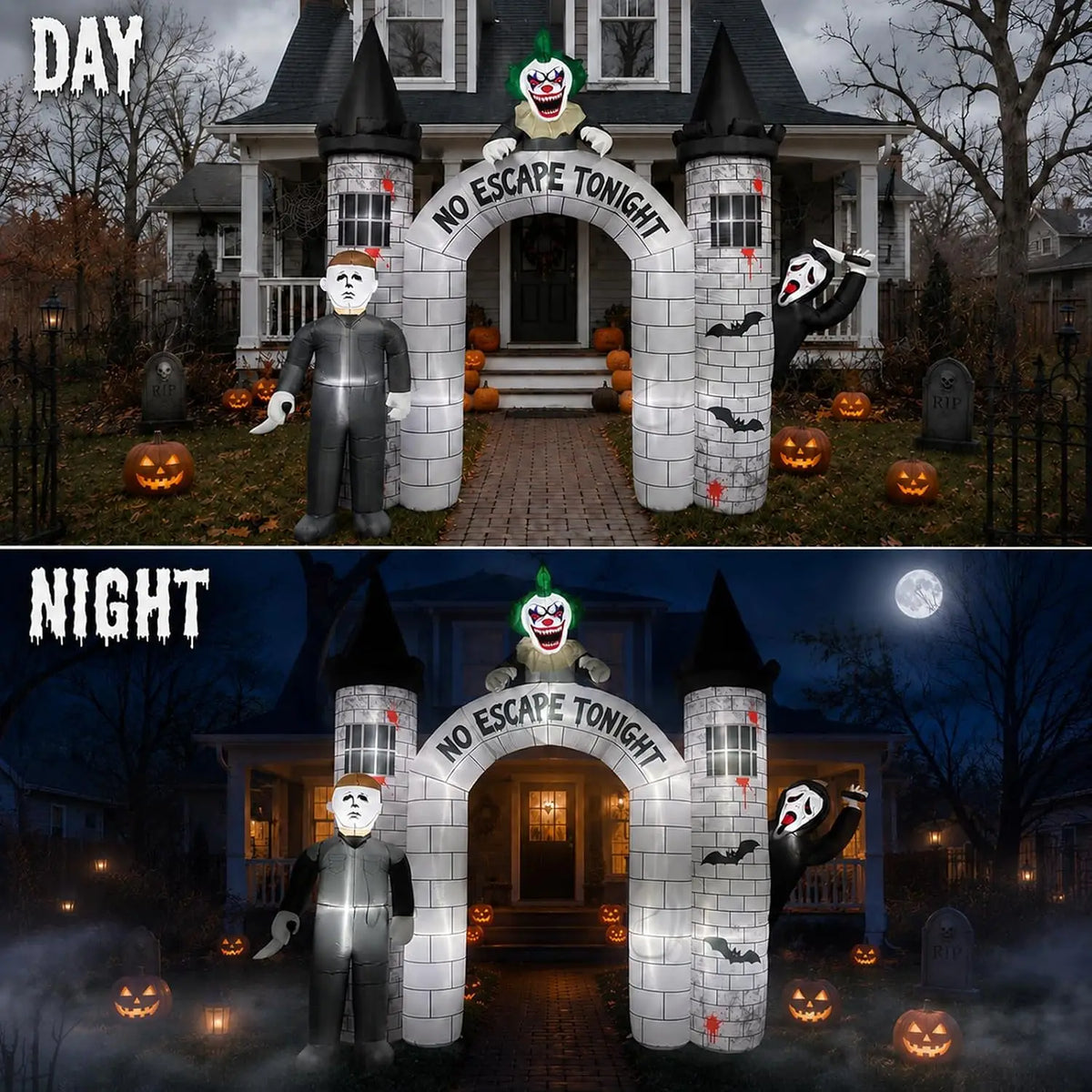 Giant Halloween Inflatable Archway With LED Lights For Yard
