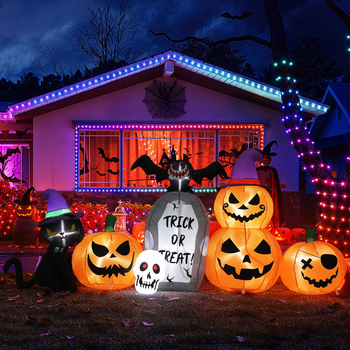 Stunning HiMISS 8 Foot LED Halloween Inflatable Yard Decor
