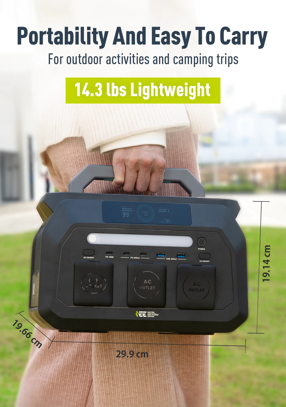 Iee P800 512Wh LiFePo4 Solar Generator With AC Outlets
