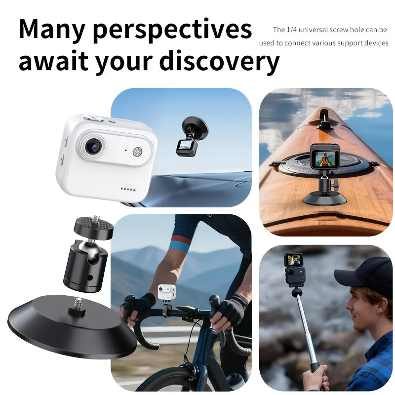 Compact 4K Flip Screen Action Camera With Anti Shake Stabilization