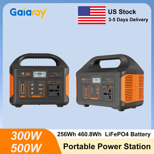 GaiaRay Portable Power Station – 300W/500W LiFePO4