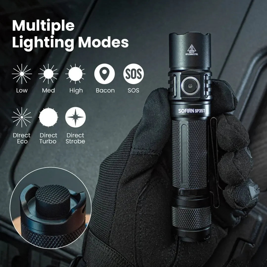 Sofirn SP35T 3800lm Rechargeable Tactical Led Flashlight