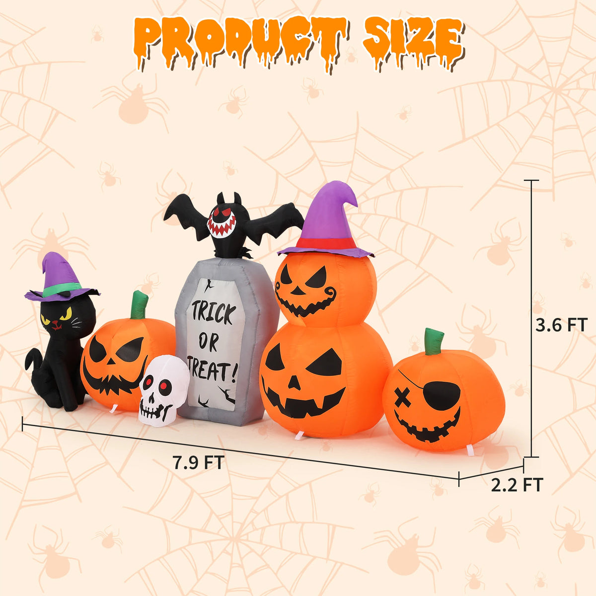 Stunning HiMISS 8 Foot LED Halloween Inflatable Yard Decor