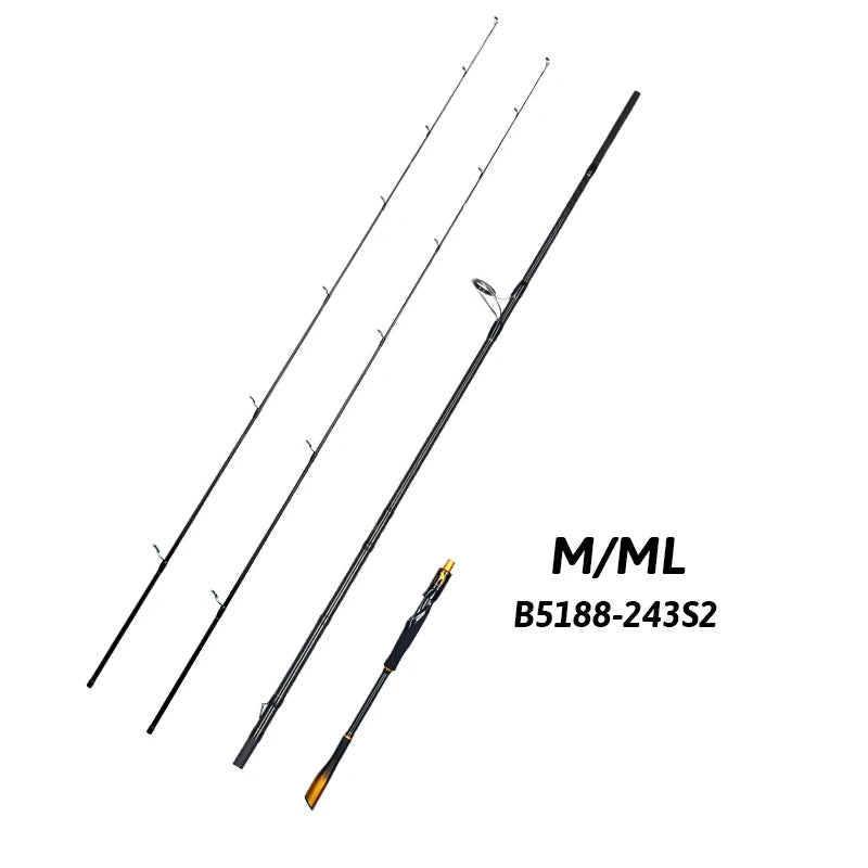 Biutifu Pro T1000 Carbon Spinning Casting Fishing Rod Fuji Guides For Anglers