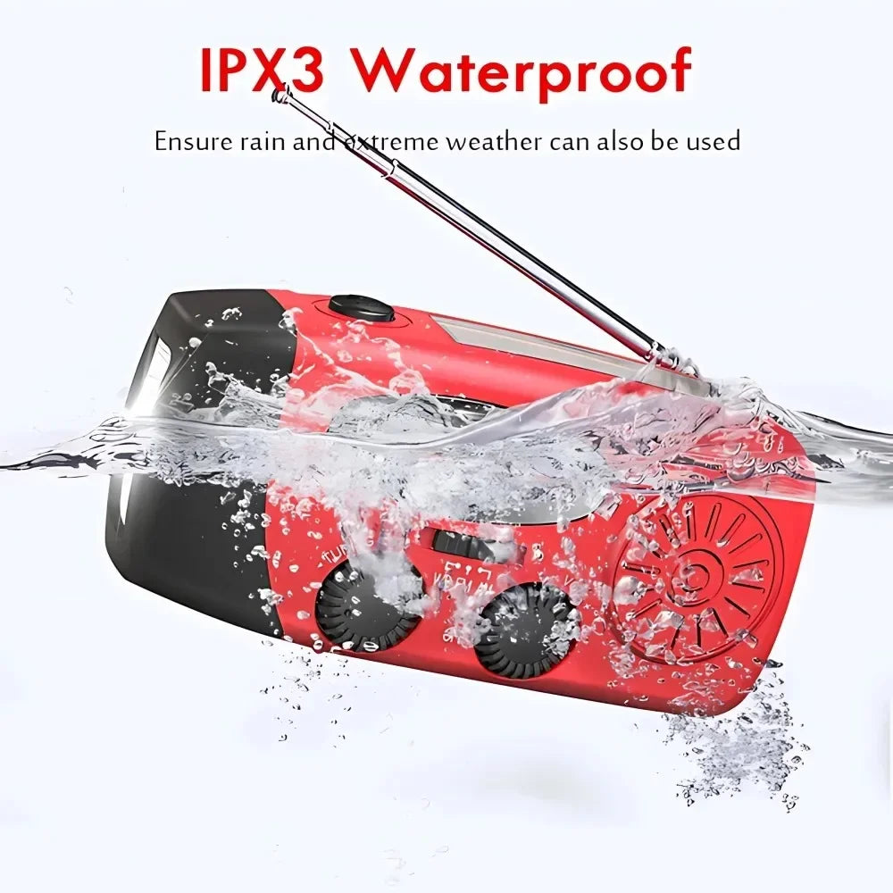 Solar Hand Crank NOAA Weather Radio With Flashlight Power Bank