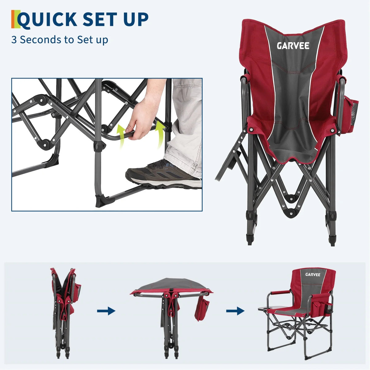 HiMISS Heavy Duty Folding Director Chair For Campers